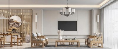 新中式客餐厅3D模型下载